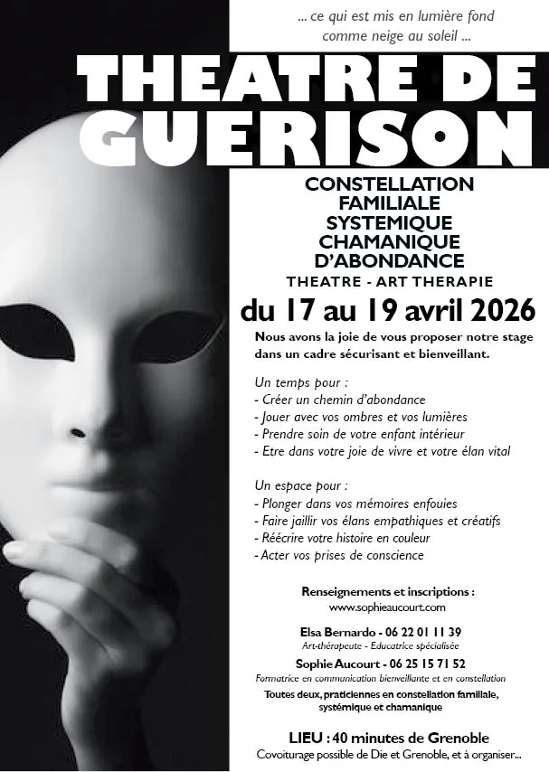 Affiche théâtre de guérison 2026